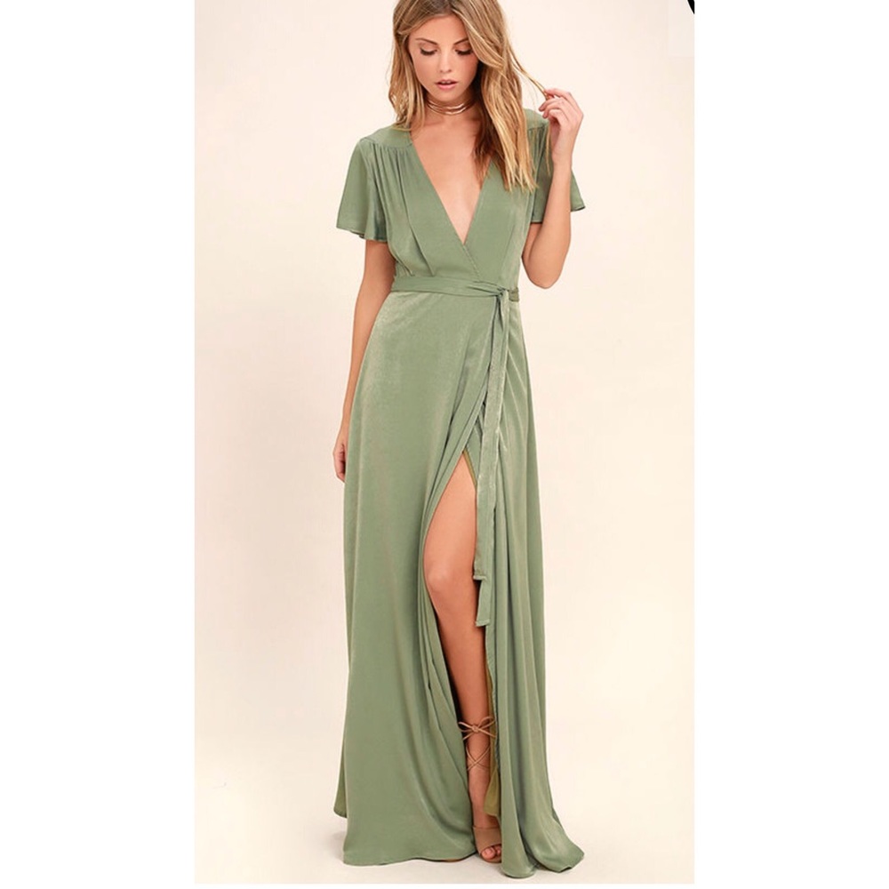 Lulus green maxi dress